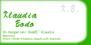 klaudia bodo business card